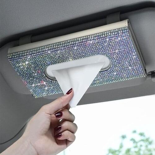 Sun Visor Tissue Box Car Decoration Accessories Tissue Boxes in Car crystal car tissue box Tissue Boxes Auto Car Tissue Box