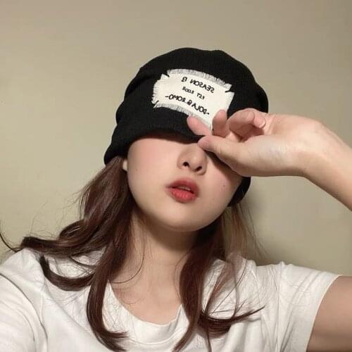 Winter Hats Beanie Hat Spring Autumn Retro Pile Knitted Cap All-Matching Trendy Beanies for Woman HIP HOP Casual Bonnets Unisex