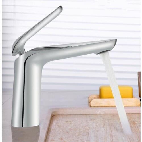 Vidric Brush gold Bathroom Sink Faucet hot and cold Crane Brass Basin Faucet White and Chrome Sink Faucet Single Handle water ta
