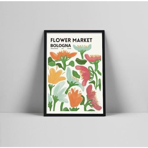 Vintage Flower Market Bologna Posters and Prints Wall Art Pictures Canvas Paitning for Bedroom Living Room Corridor Home Decor
