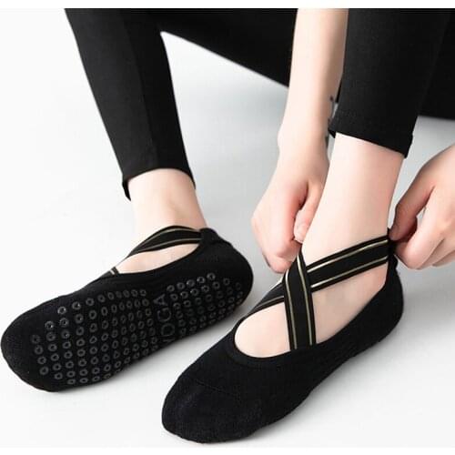 High Quality Bandage Yoga Socks Anti-Slip Towel Bottom Pilates Sock Breathable Quick-Dry Backless Barre Dance Socks