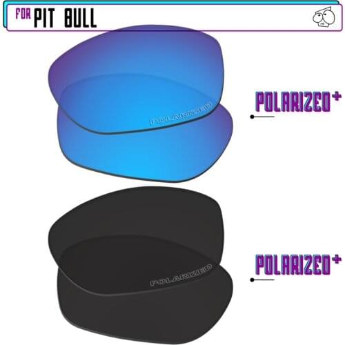 EZReplace Polarized Replacement Lenses for - Oakley Pit Bull Sunglasses - BlackPPlus-BluePPlus