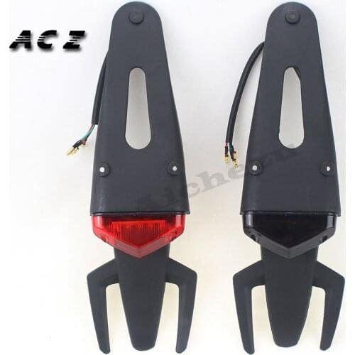 ACZ Motorcycle Parts Rear Fender License Plate Bracket Holder 12V LED Taillight Brake Lamp Universal For Enduro Off-Road Bike