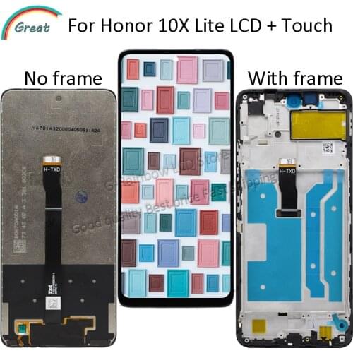 6.67" For Huawei Honor 10X Lite DNN-LX9 LCD Display with frameTouch Panel Screen Digitizer Assembly For Honor 10x Lite LCD