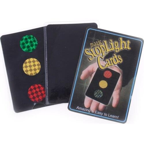 1Sets Magic Stop Light Cards Magic Tricks Traffic Light Dot Change Magia Close Up Illusion Accessories Gimmick Props Comedy
