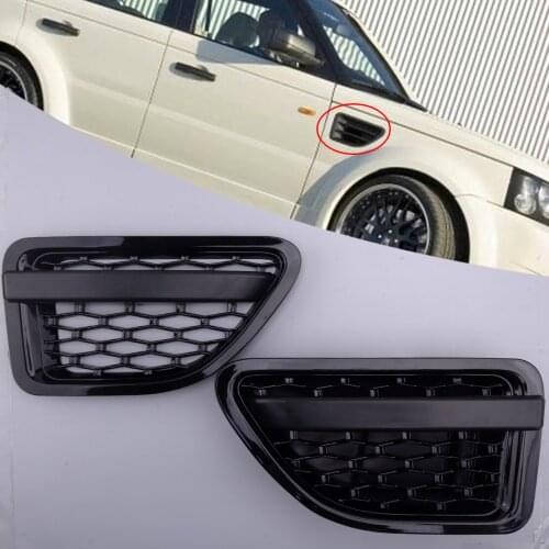 1 Pair Front Side Door Fender Cover Vent Grille Plastic Black Fit For Land Rover Range Rover Sport 2005 2006 2007 2008 2009