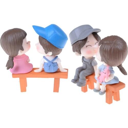 1 Couple Lover And Chair Boy And Girl DIY Dollhouse Furniture Toys Gift For Baby Miniatures Decorative Micro Landscape