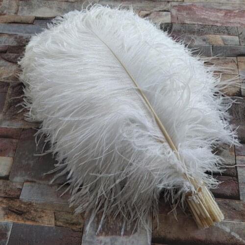 Wholesale Beautiful 10pcs White ostrich feathers 35-40cm/14-16inches For Wedding Christmas Home Craft Decoration
