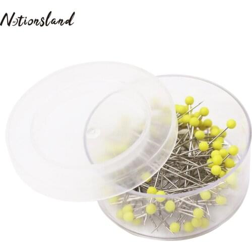 100pcs Sewing Pins Head Pins Straight Quilting Pins with Plastic Box for Sewing DIY Projects Dressmaker Jewelry Decoration Pin