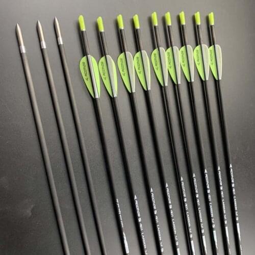 12pcs Hot ID 3.2mm 40T Carbon Arrow Spine 350 400 450 500 550 600 650 700 750 800 850 900 1000 Archery For Bows shooting