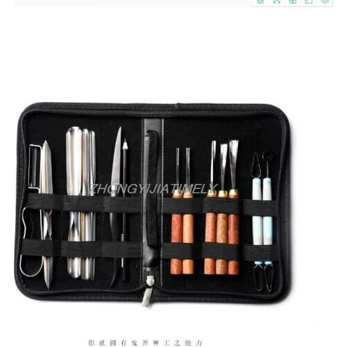 14PCS/lot, chef fruit carving knife, carving main knife, U-shaped V-shaped poke knife, food knife, pulling knife