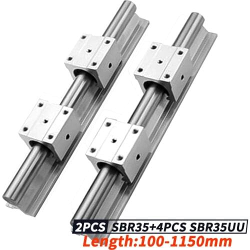 2pcs SBR35 100mm - 1150mm linear guides + 4pcs SBR35UU block