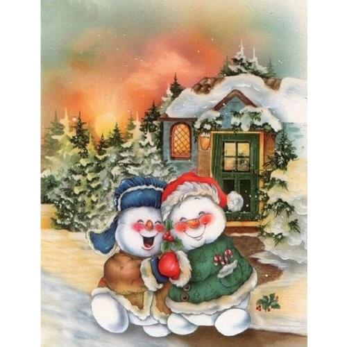 2018 Diamond Painting Full Square Diamond Embroidery house Snowman Christmas 3D DIY Kit Mosaic Decorative Rhinestone painting