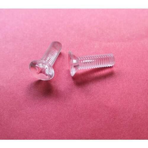 48pcs M3 transparent screw bolt cross Sink head screws bolts PC clear plastic machine thread nail 4mm-25mm nails