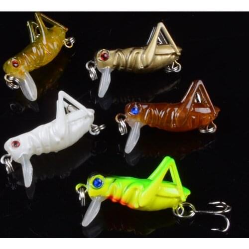 5Pcs 3.5cm 3g Grasshopper insects Fishing Lures Flying Wobbler Lure hard bait Lifelike Artificial baits Bass Pesca Swimbait