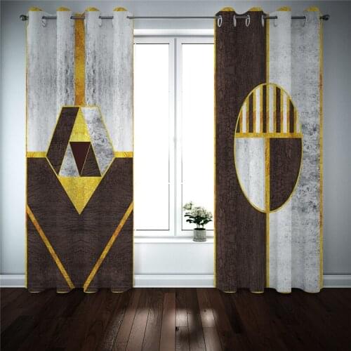 Abstract Window Curtains 3D Print Round/Diamond Curtains 3D Print Colorful Window Drapes Home Custom Blackout Window Treatments