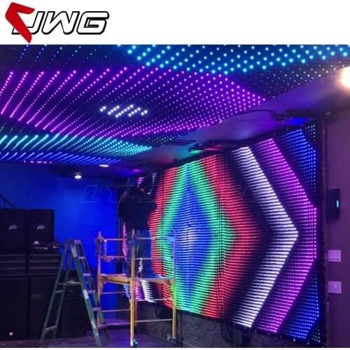 Free Shipping 3X5m LED Portable Decorative P18 Soft Mesh Cloth Video Flexible LED Curtain Screen Display