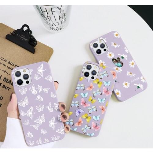 Case on For iPhone 12mini 12 Pro Max X XS 7 8 6 S Plus 5 5S Cute Butterfly Couqe For iPhone 11 Pro Max Soft TPU Phone Cover Case