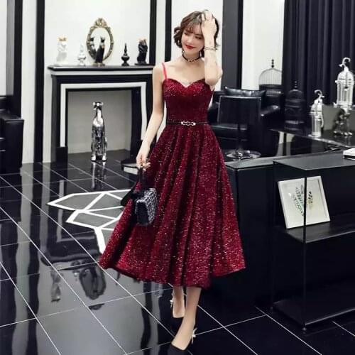 2021 Vestido De Festa New Design Sexy Formal Dress Burgundy Sweetheart Long Evening Dresses Reflective Dress