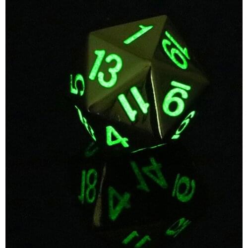 1 Piece 20 Sided Decider Fluorescence Gold/Bronze Metal Funny Dice Standard Board Game Acessorios