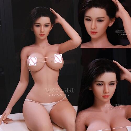 JY 161cm Implanted Hair EVO Skeleton Silicone Head Real Jelly Big Boobs Love Doll Sex Doll Slim Waist Toys for Men