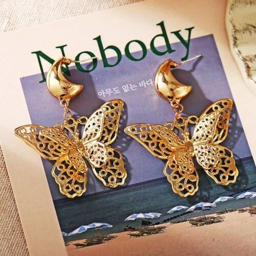 2020 korean fashion Butterfly earrings for women Simple Animal cute ear jewerly female Hyperbole Jewelry creative Accessories