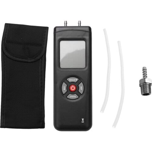 Manometer Digital Portable Handheld Air Vacuum Gas Pressure Gauge Meter with Backlight 11 Units +/- 13.78KPa +/- 2PSI