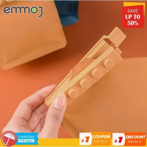 4Pcs toy Building Blocks PP Storage Bag Clip Seal Bags Sealing Home Storage Organizer Kitchen Tool For Oatmeal Chips Salt Snack