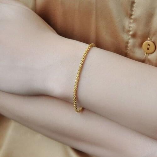 YAOLOGE FASHION 316L Stainless Steel Gold Color Rope Chain Bracelet For Women Men 2021 Festival Gift New Fashion Jewelry pulsera