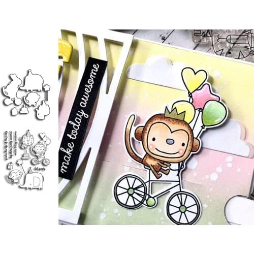 Make Today Awesome Transparent Clear Silicone Stamp Cutting Dies Set for DIY scrapbooking/photo Joyful Animals Stamp Die Set