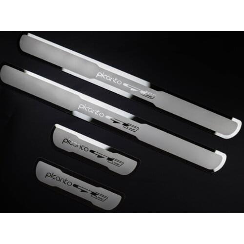 Car Stainless Steel Door Sill Scuff Plate for KIA PICANTO GT LINE 2015-2020 4pcs