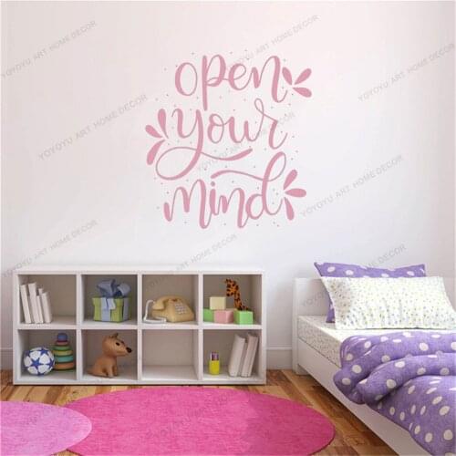 Open Your Mind Wall Stickers Decal Quote Room Decoration Wall Decals Sticker Vinyl Wallpaper Poster Mural CX2150
