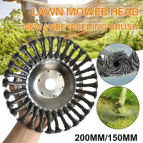 6/8 Inches Steel Wire Trimmer Head Grass Brush Cutting Rusting Dust Removal Wheel Garden Lawnmover Cutter Head for Brushcutter