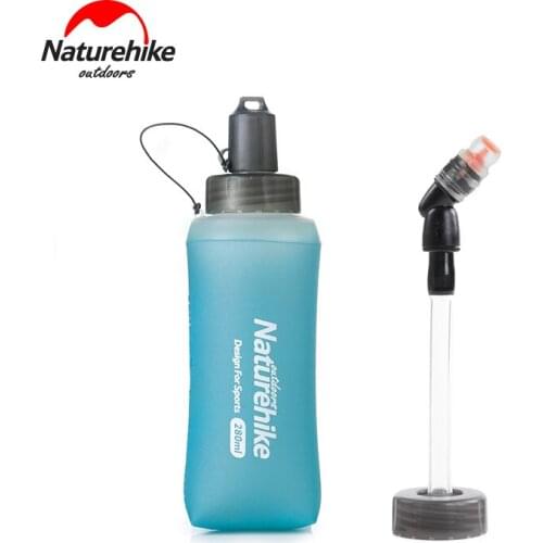 Naturehike TPU 2 covers silicone gel bite nozzle folding soft water cup running sport kettle riding fitness cup