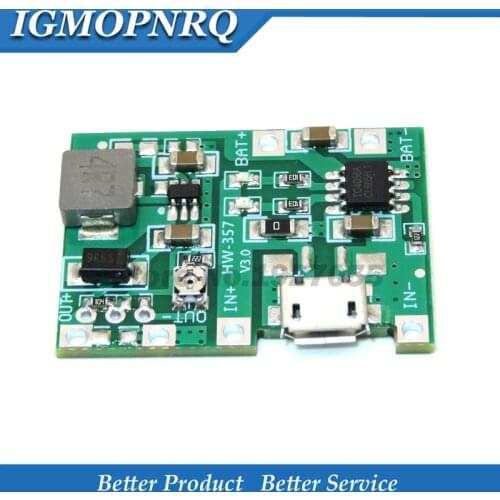 Lithium Li-ion 18650 3.7V 4.2V TO Battery Charger Board DC-DC Step Up Boost Module TP4056 DIY Kit Parts