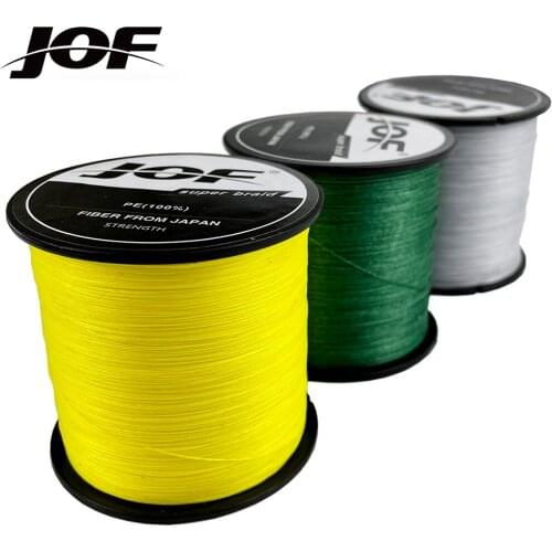 JOF 4 Strands Weaves Braided 1000M/500M/300M Fishing Line Super Strong PE Line 10LB-120LB Braided Fishing Thread