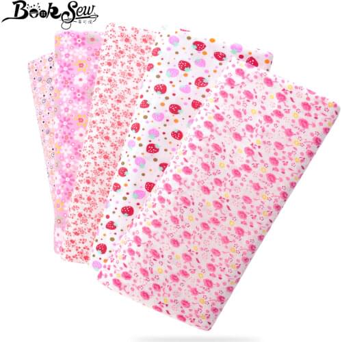 Lovely Red and Pink Strawberry Designs 100% Cotton Fabric Plain Patchwork Tissue Tecido Sewing Beginners Practice Home Textile