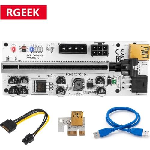 No USB 3.0 Cable 006C 1x to 16x Express Riser Card Graphic PCI-E Extender 60cm SATA to 6Pin Power for BTC Mining