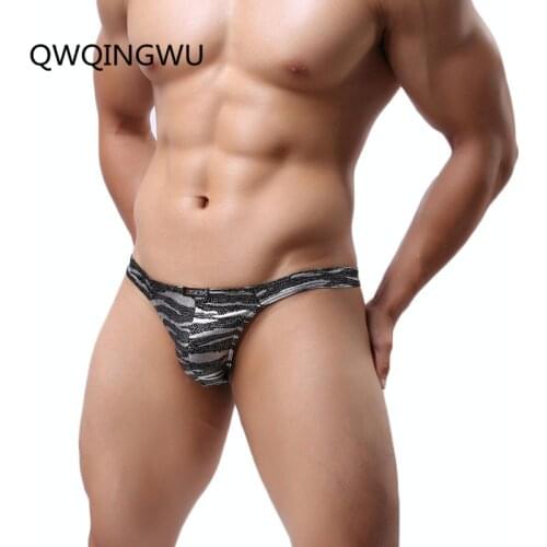 Sexy Bikini Mens Underwear Briefs Thong Charming Leopard Elastic Calzoncillos Male Undershorts Brief Men Underpants Thongs