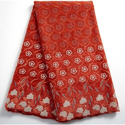 SJD LACE Nigerian Lace Fabric 2021 High Quality Lace Swiss Voile Cotton Fabric Flowers Embroidery Wedding Party Women DressA2429