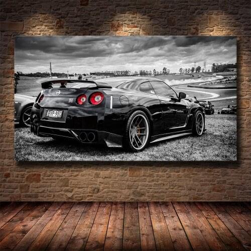 Sports Car Racing Nissan GTR Super Car Poster Wall Art Pictures Painting Print Wall Art for Living Room Home Decor No Frame