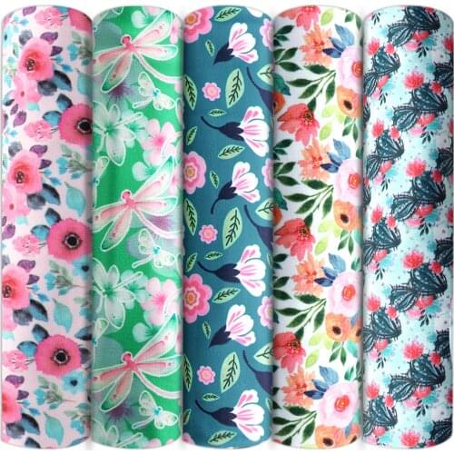 Sunflower Leaves Feather 4 Way Stretch Knit Cotton Fabric Patchwork for Tissue Kids home textile for Sewing Tilda Doll,c13806