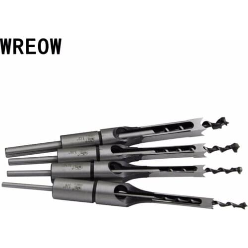 Square hole drill bit High Hardness HSS Metric Mortising Chisel Woodwork Cutter Tool 210mm Twist Drill 1/2'' 3/8'' 5/16'' 1/4