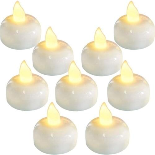 24 Pack Waterproof Flameless Floating Tealights, Warm White Battery Flickering Led Tea Lights Candles - Wedding, Party, Center