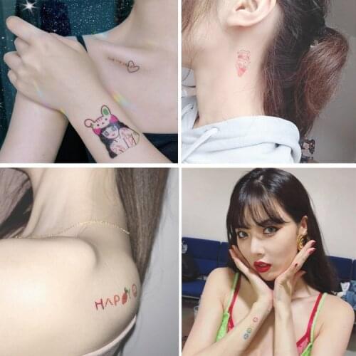 30pcs/set Colorful Temporary Tattoo Sticker Smiling Face Bear Fake Tattoo Kids Women Girl Body Art Tatuajes Temporales