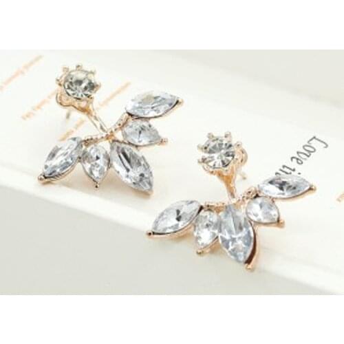 XXZHJ The New Fashion Crystal Earrings Statement Horse Eye Blossom Daisy Upper And Lower Sections Of Women Earrings For Women