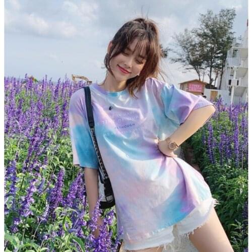 Hot short-sleeved T-shirt female loose 2020 summer new Harajuku style Print Women Top Plus Size D200505