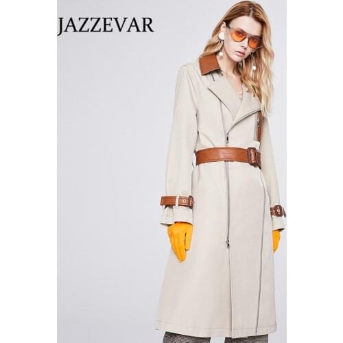 JAZZEVAR Womens windbreaker design sense early autumn 2021 new show heavy industry khaki windbreaker casual jacket