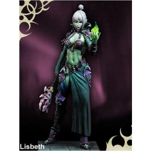 1/24 Scale 75MM Fantasy Magic Light Unpainted Miniatures Resin Model Kit Figure Free Shipping