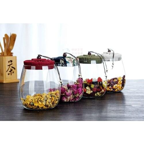 1PC Daily Storage Tank Storage Bottle Container Tea Snack Caddy Moisture-proof Glass Sealing Jar Kitchen Accessories JM 001